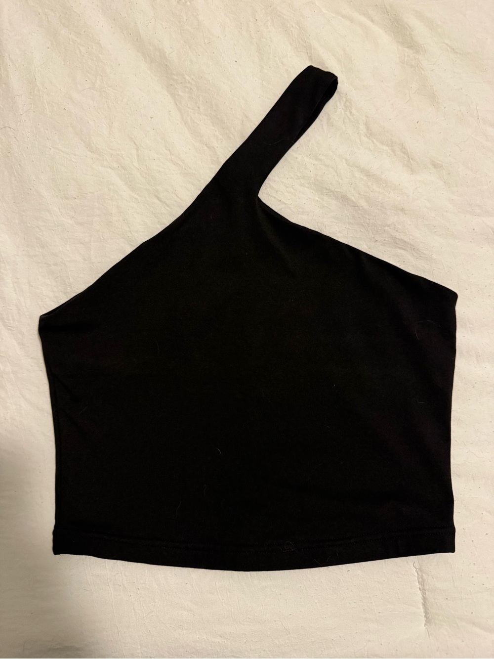 One-Shoulder Black Crop Top